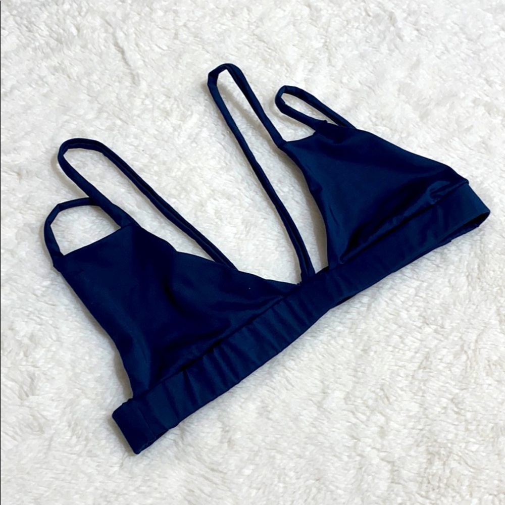 la gotta - Navy Blue Strappy Bikini Top